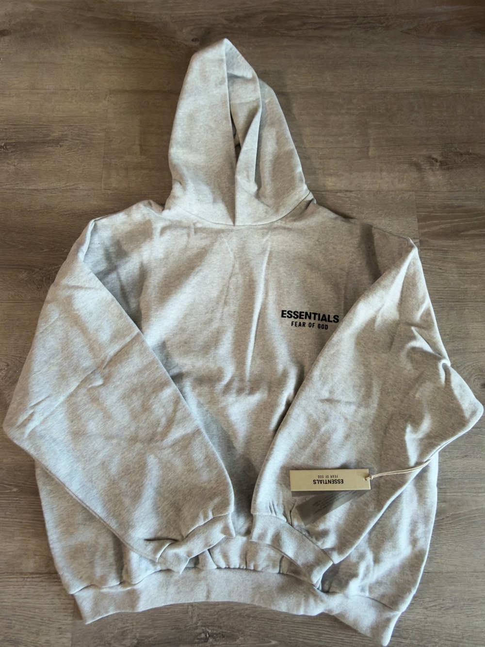 Essentials Light Grey Fleece Pullover Hoodie